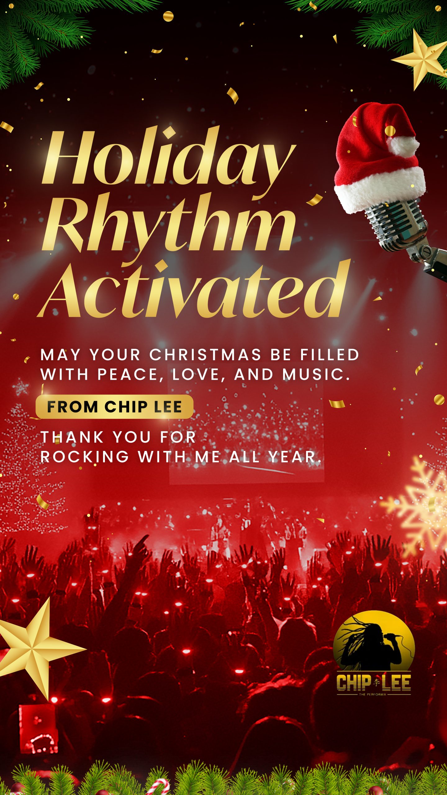 Chip Lee holiday campaign graphic